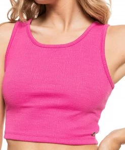 Roxy Women's Good Keepsake Cropped Tank Top For Women Pink Guava -Cheap Roxy Shop unnamed file 1018