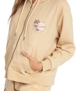 Roxy Women's Evening Hike Full-zip Hoodie For Women Tapioca -Cheap Roxy Shop unnamed file 1034