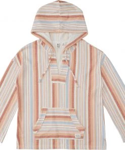 Roxy Women's Waves & Rays Stripe Pullover Hoodie For Women Snow White Stripe