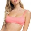 Roxy Women's Mind Of Freedom Bralette Bikini Top For Women Shell Pink