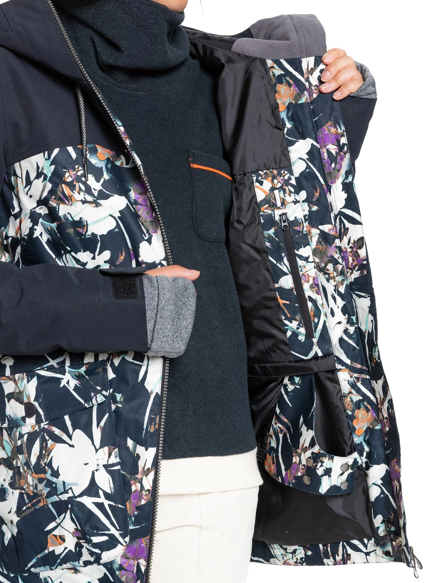 Roxy Women's Stated Snow Jacket For Women True Black Superlights 6 Roxy Women's Stated Snow Jacket For Women True Black Superlights - Image 6