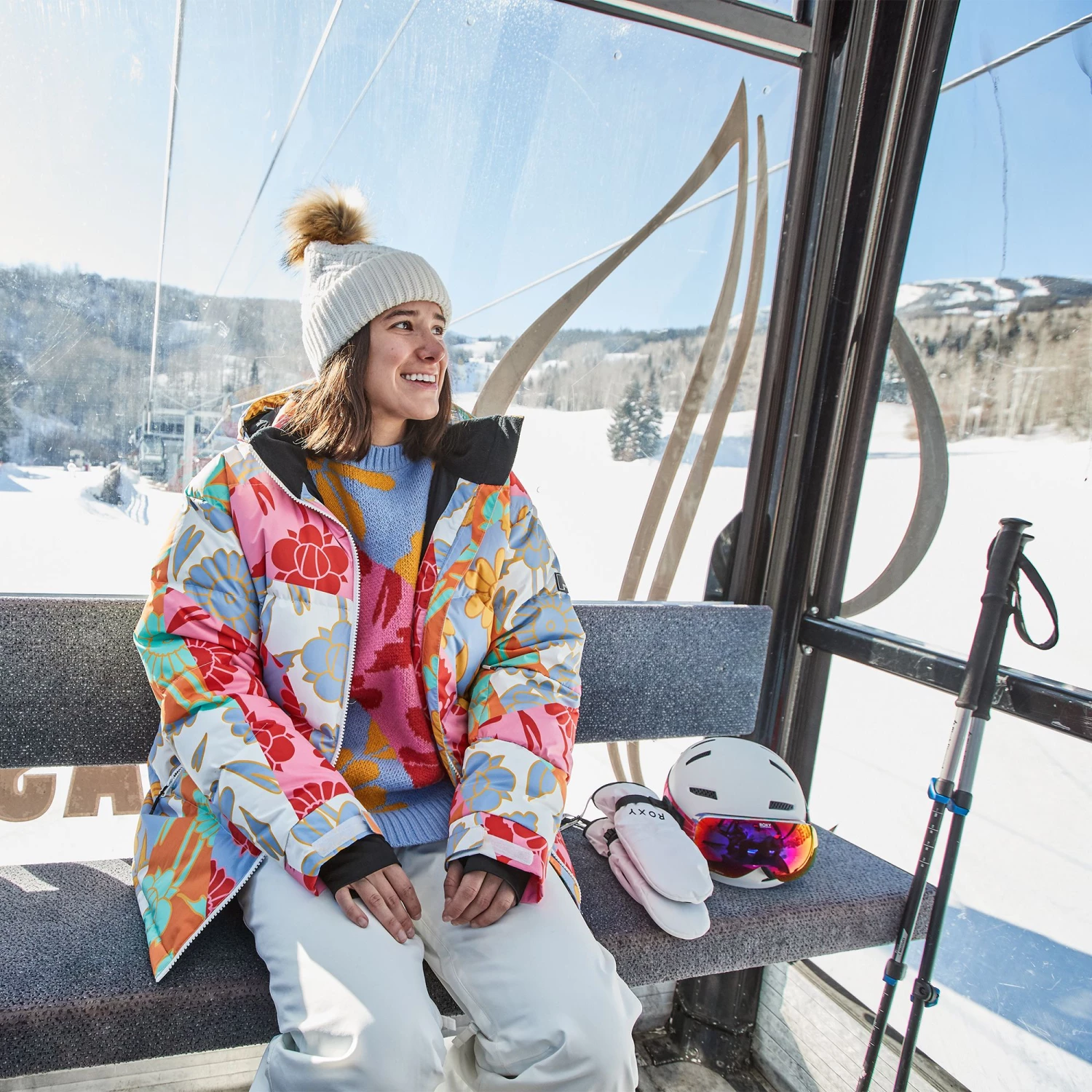 Roxy X Cynthia Rowley Women's Seamless Sweater For Women Brght Wht Ptch Rwly Jcqrd 5 Roxy X Cynthia Rowley Women's Seamless Sweater For Women Brght Wht Ptch Rwly Jcqrd - Image 5