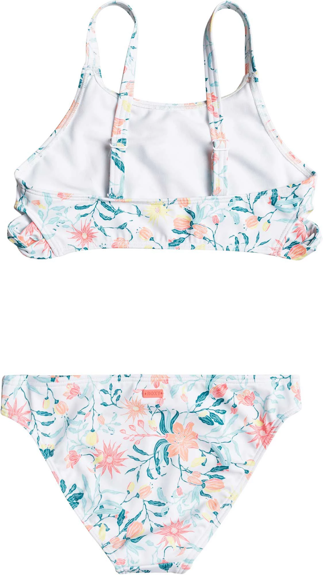 Roxy Girls' Color Garden Crop Swimsuit Set For Girls' Bright White 2 Roxy Girls' Color Garden Crop Swimsuit Set For Girls' Bright White - Image 2