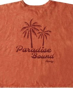 Roxy Women's Vintage Palm Trees Short Sleeve T-Shirt For Women Ginger