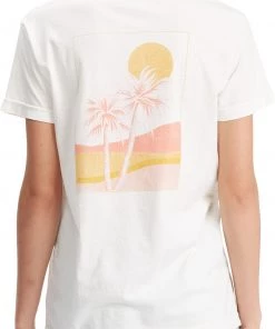 Roxy Women's Palm Lines Short Sleeve Graphic T-Shirt For Women Snow White -Cheap Roxy Shop unnamed file 1180