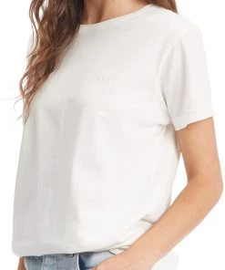 Roxy Women's Palm Lines Short Sleeve Graphic T-Shirt For Women Snow White -Cheap Roxy Shop unnamed file 1181