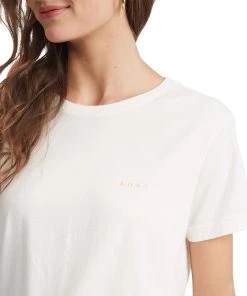 Roxy Women's Palm Lines Short Sleeve Graphic T-Shirt For Women Snow White -Cheap Roxy Shop unnamed file 1183