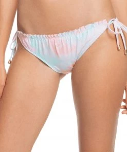 Roxy Women's Nautilus Side Tie Moderate Bikini Bottoms For Women Peach Tie Dye