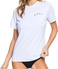 Roxy Women's Enjoy Waves Short Sleeve Lycra Rashguard For Women Bright White