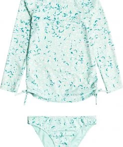 Roxy Girls' Fun With Love Lycra Rashguard Set For Girls' Beach Glass