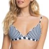Roxy Women's Parallel Paradiso Reversible Triangle Bikini Top For Women Mood Indigo/bg Revo Strps