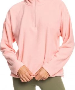 Roxy Women's Feel It Too ¼ Zip Fleece For Women Anthracite