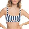 Roxy Women's Parallel Paradiso Reversible Bralette Bikini Top For Women Mood Indigo/bg Revo Strps