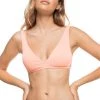 Roxy Women's Mind Of Freedom Elongated Tringle Bikini Top For Women Peach