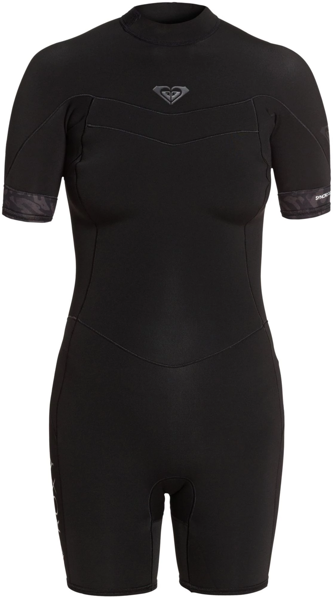 Roxy 2/2mm Syncro Back Zip Short Sleeve Women's Wetsuit For Women Black/jet Black 1 Roxy 2/2mm Syncro Back Zip Short Sleeve Women's Wetsuit For Women Black/jet Black