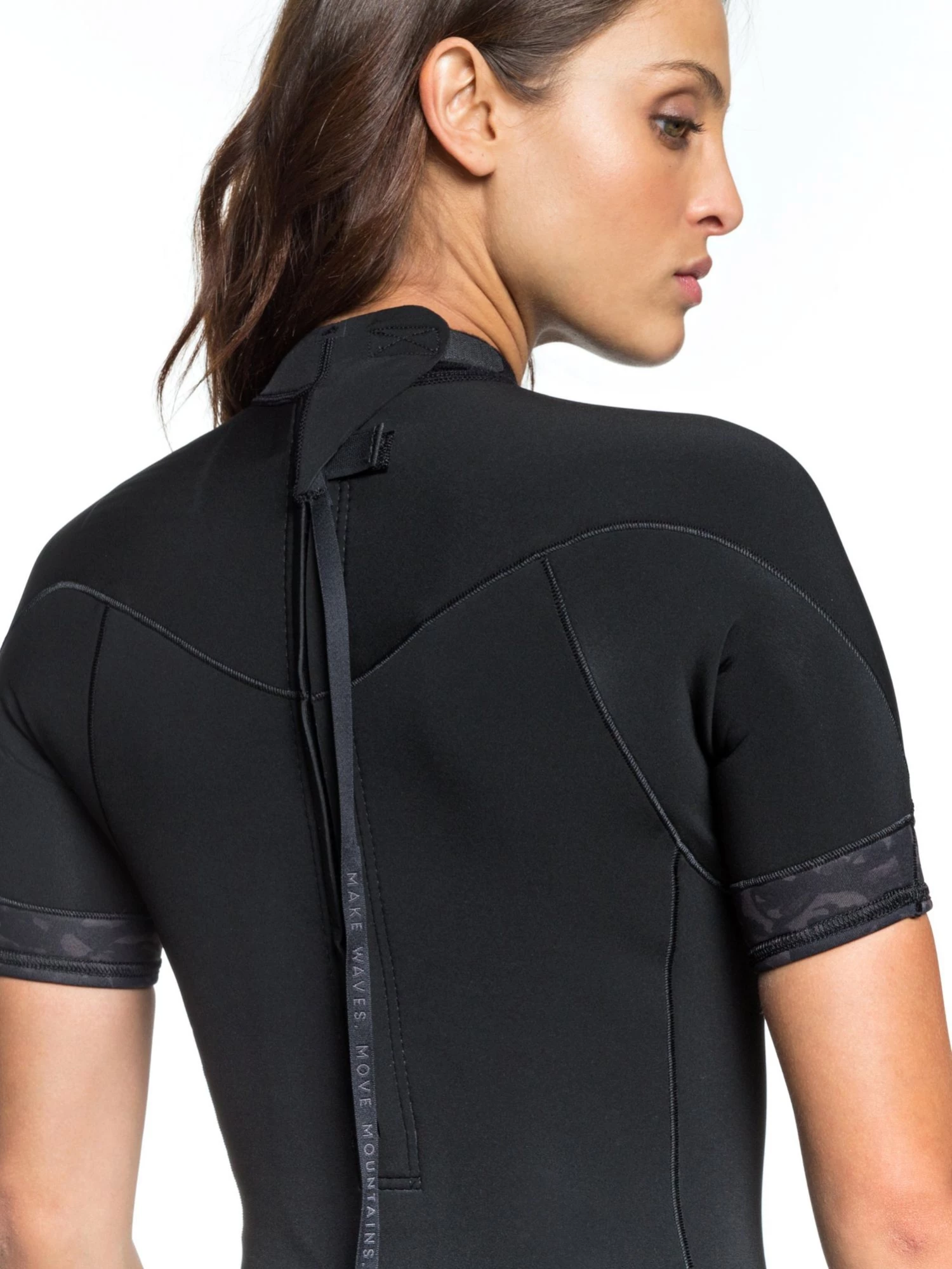 Roxy 2/2mm Syncro Back Zip Short Sleeve Women's Wetsuit For Women Black/jet Black 6 Roxy 2/2mm Syncro Back Zip Short Sleeve Women's Wetsuit For Women Black/jet Black - Image 6