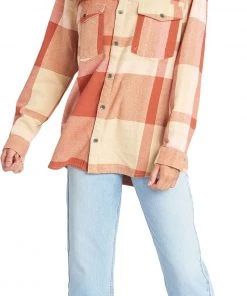 Roxy Women's Let It Go Flannel Long Sleeve Shirt For Women Beige Multi -Cheap Roxy Shop unnamed file 1407