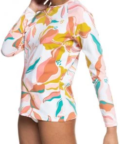 Roxy Women's Beach Classics Print Long Sleeve Rashguard For Women Bright White/paradiso Opt -Cheap Roxy Shop unnamed file 1434