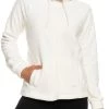 Roxy Women's Keeping Me Alive Full-Zip Fleece Jacket For Women Egret