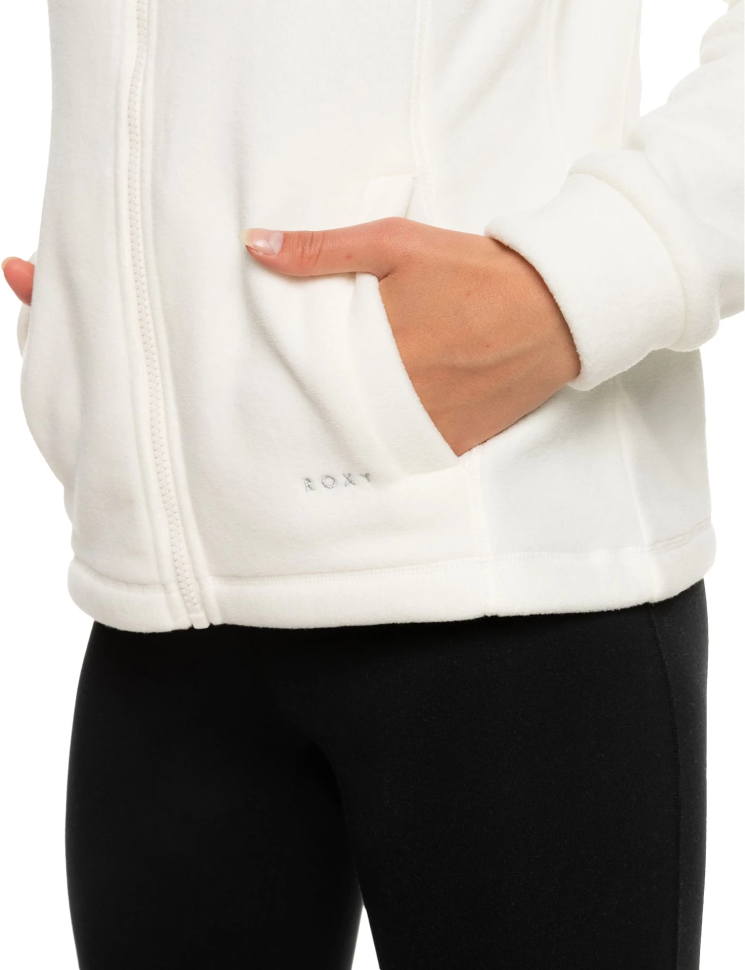 Roxy Women's Keeping Me Alive Full-Zip Fleece Jacket For Women Egret 6 Roxy Women's Keeping Me Alive Full-Zip Fleece Jacket For Women Egret - Image 6