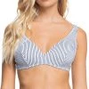 Roxy Women's Bico Mind Of Freedom Underwired D-Cup Bikini Top For Women Bright White Stripe