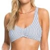 Roxy Women's Beach Classics Athletic Bra Swimsuit Top For Women Mood Indigo/colif Stripes