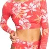 Roxy Women's Seaside Tropics Long Sleeve Crop Rashguard For Women Hibiscus Seaside Tropics