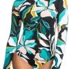 Roxy Women's Printed Beach Classics Long Sleeve Rashguard For Women Anthracite