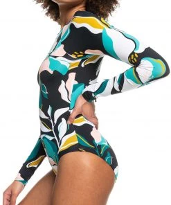 Roxy Women's Printed Beach Classics Long Sleeve Rashguard For Women Anthracite -Cheap Roxy Shop unnamed file 1491