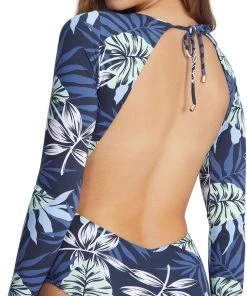 Roxy Women's Baby Long Sleeve UPF 50 One Piece Swimsuit For Women Mood Indigo Seaside Trop -Cheap Roxy Shop unnamed file 1513