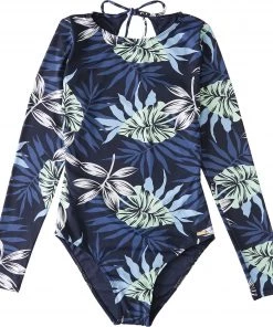 Roxy Women's Baby Long Sleeve UPF 50 One Piece Swimsuit For Women Mood Indigo Seaside Trop -Cheap Roxy Shop unnamed file 1514