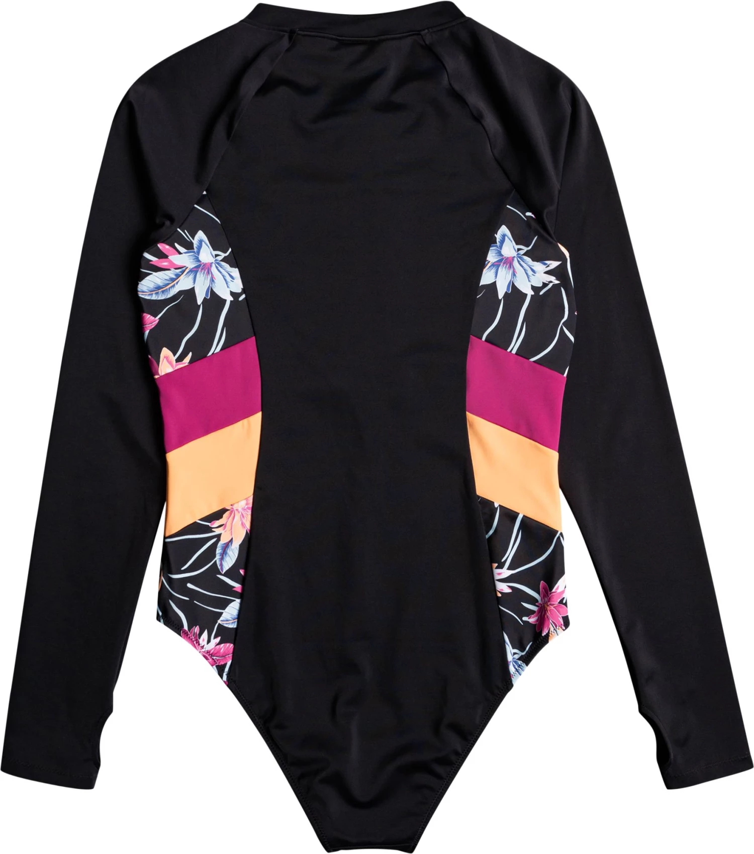 Roxy Women's Active Long Sleeve Front Zip One Piece Swimsuit For Women Anthracite Floral Flow 6 Roxy Women's Active Long Sleeve Front Zip One Piece Swimsuit For Women Anthracite Floral Flow - Image 6