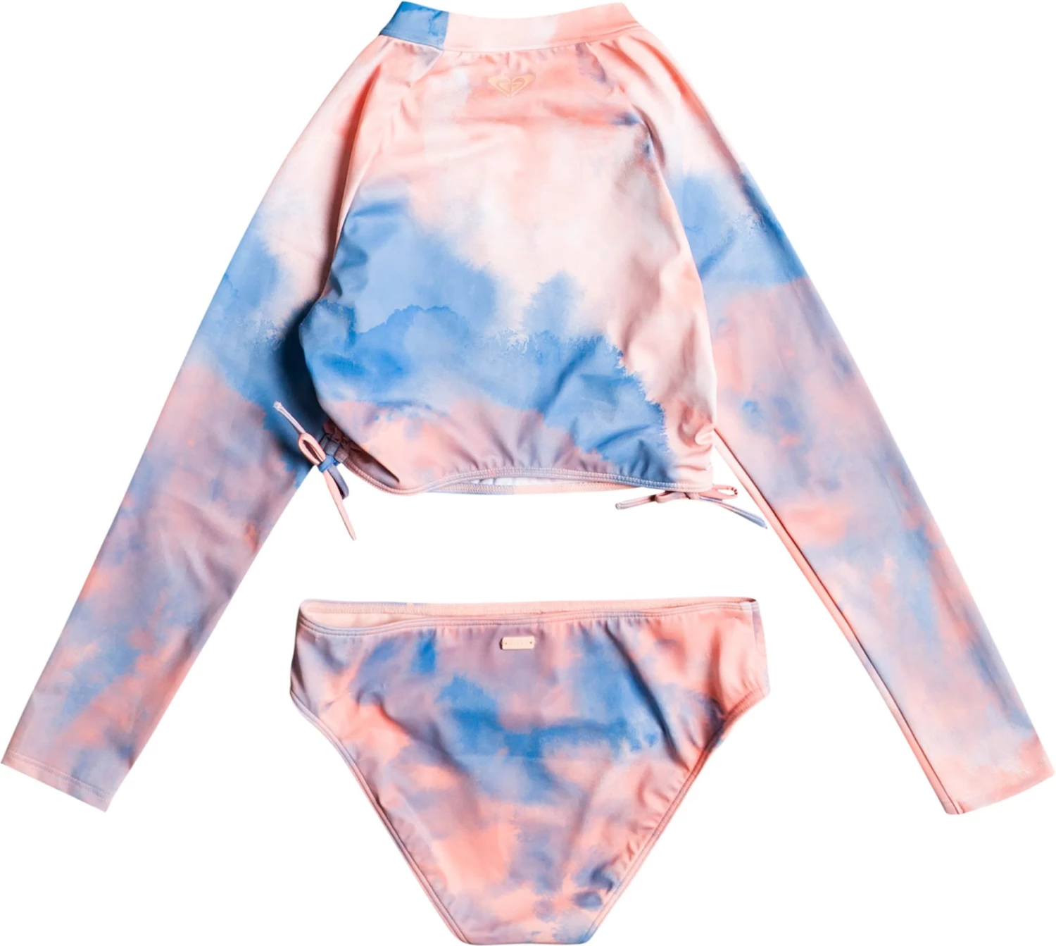 Roxy Girls' Malibu Story Long Sleeve Lycra Crop Top Swim Set For Girls' Tropical Peach 2 Roxy Girls' Malibu Story Long Sleeve Lycra Crop Top Swim Set For Girls' Tropical Peach - Image 2