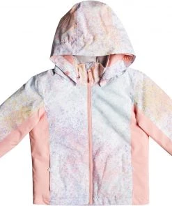 Roxy Girls' Todd Snowy Tale Jacket For Girls' Bright White Splash