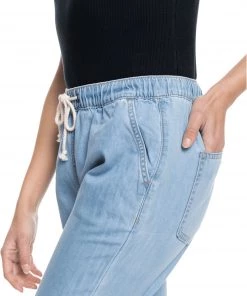 Roxy Women's Lazy Chill Denim Pants For Women Medium Blue -Cheap Roxy Shop unnamed file 182