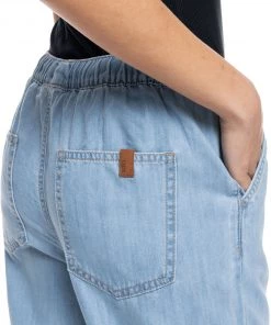 Roxy Women's Lazy Chill Denim Pants For Women Medium Blue -Cheap Roxy Shop unnamed file 183