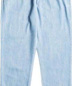 Roxy Women's Lazy Chill Denim Pants For Women Medium Blue -Cheap Roxy Shop unnamed file 184
