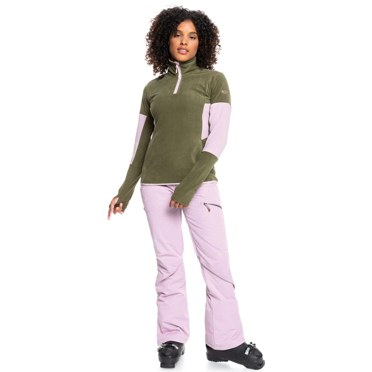 Roxy Women's Sayna WarmFlight Fleece Jacket For Women Burnt Olive 2 Roxy Women's Sayna WarmFlight Fleece Jacket For Women Burnt Olive - Image 2