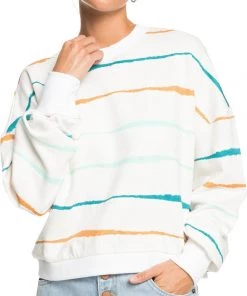 Roxy Women's Bay Rolling Sweatshirt For Women Snow White/feel It Washed -Cheap Roxy Shop unnamed file 230