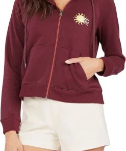 Roxy Women's Easy Evening Full Zip Hoodie For Women Fig