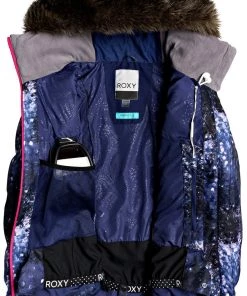Roxy Women's Plus Size Snowstorm Snow Jacket For Women Medieval Blue Sparkles -Cheap Roxy Shop unnamed file 264