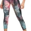 Roxy Women's Back Of My Mind Workout Leggings For Women True Black Print