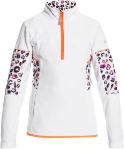 Roxy Girl's Sayna WarmFlight Half-Zip Fleece Jacket For Girls' True Black