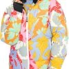 Roxy X Cynthia Rowley Women's Rowley Puffer Jacket For Women Bright Whte Ptchwrk Rowly