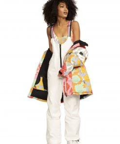 Roxy X Cynthia Rowley Women's Rowley Puffer Jacket For Women Bright Whte Ptchwrk Rowly -Cheap Roxy Shop unnamed file 315