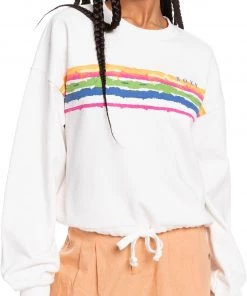 Roxy Women's Feeling Salty Sweatshirt For Women Snow White