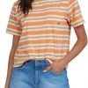 Roxy Women's Yarn Dye T Shirt For Women Golden Ochre