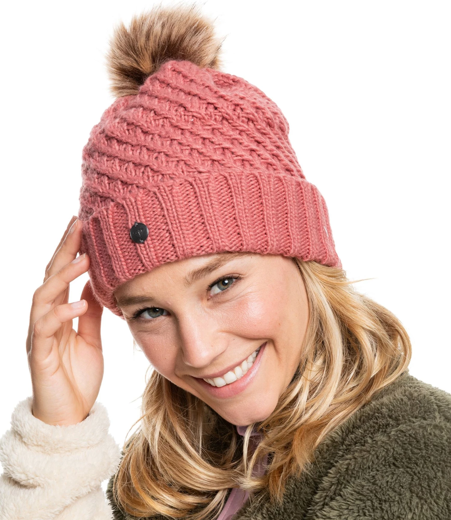 Roxy Women's Blizzard Pom-Pom Beanie For Women Medieval 2 Roxy Women's Blizzard Pom-Pom Beanie For Women Medieval - Image 2