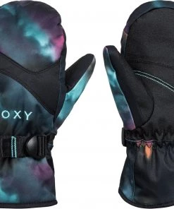 Roxy Girl's Jetty Snowboard/Ski Mittens For Girls' True Black Pensine