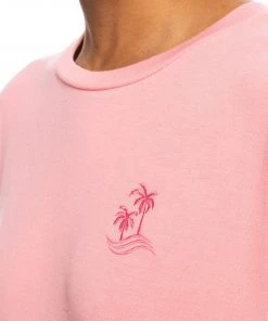 Roxy Women's Surfing By Moonlight Sweatshirt For Women Strawberry Pink -Cheap Roxy Shop unnamed file 499
